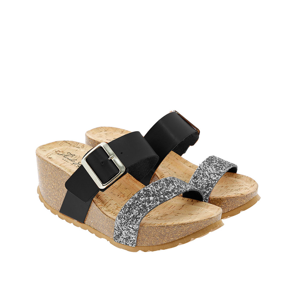 【KOALA BAY】銀蔥扣環厚底拖鞋