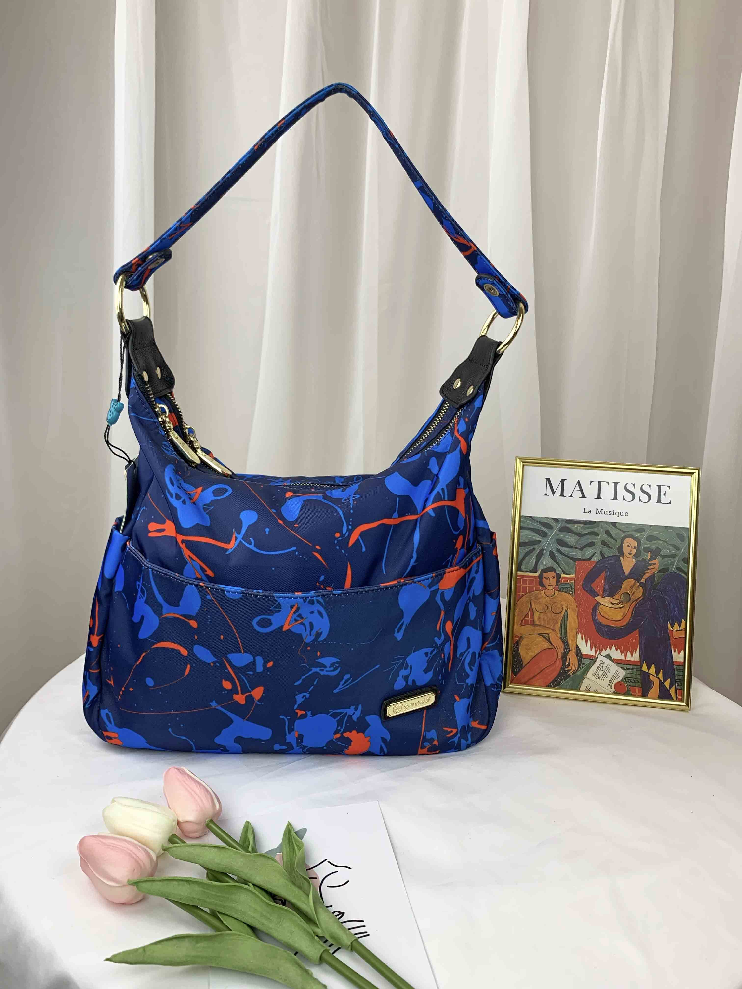 GOODS 復古潑漆藍尼龍肩背包 / 側背包  #2642