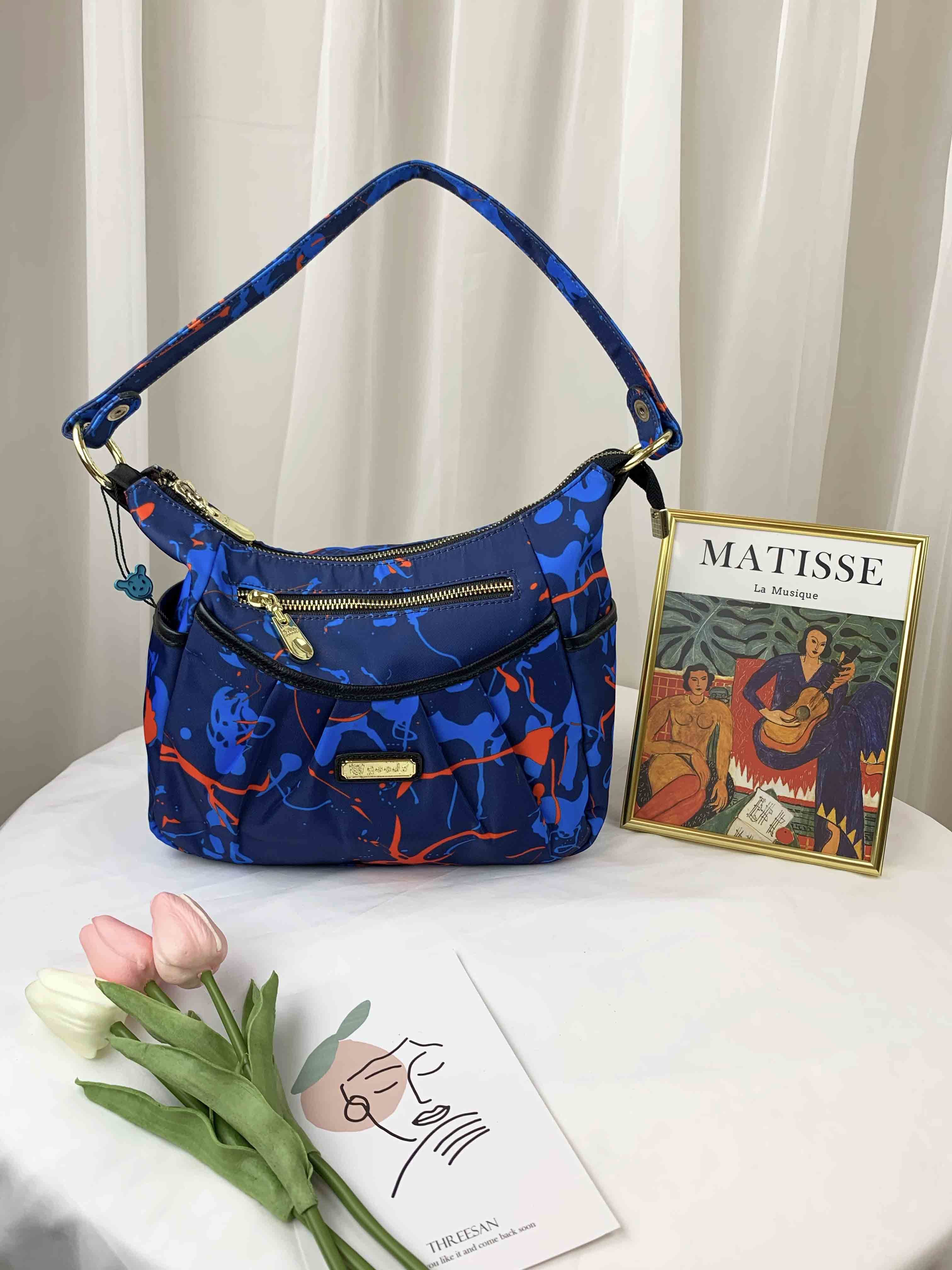 GOODS 復古潑漆藍尼龍肩背包 / 側背包  #2636