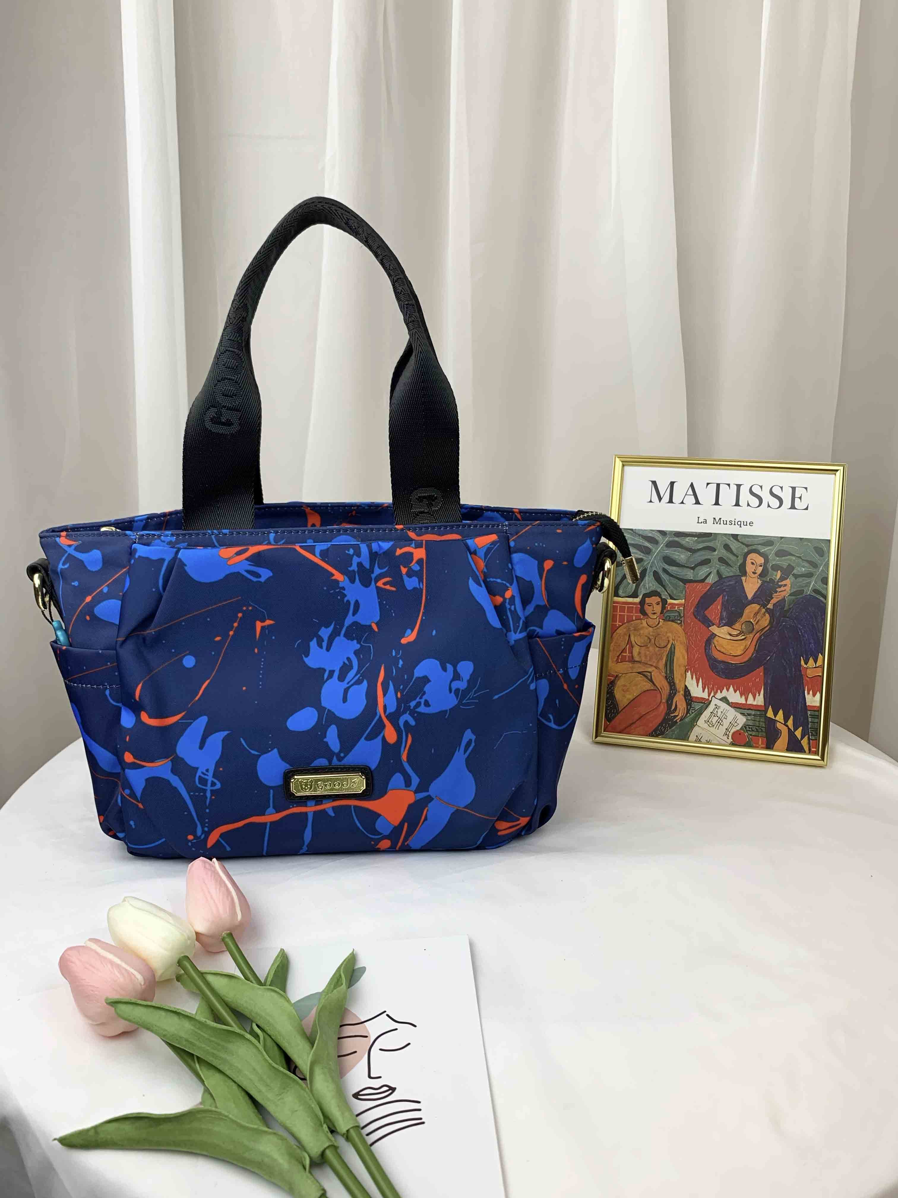 GOODS 復古潑漆藍尼龍手提包 / 側背包 #2640