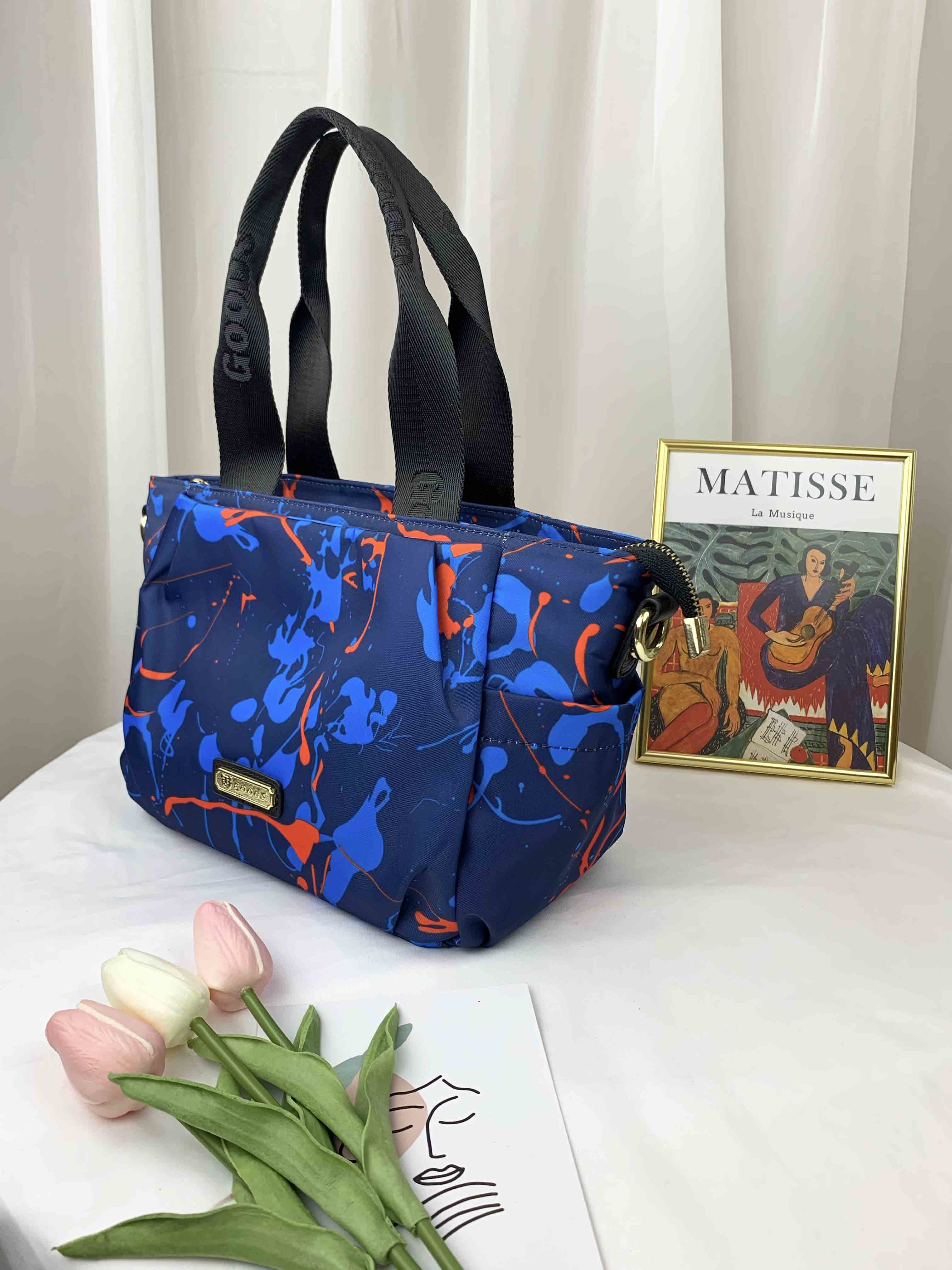 GOODS 復古潑漆藍尼龍手提包 / 側背包 #2640