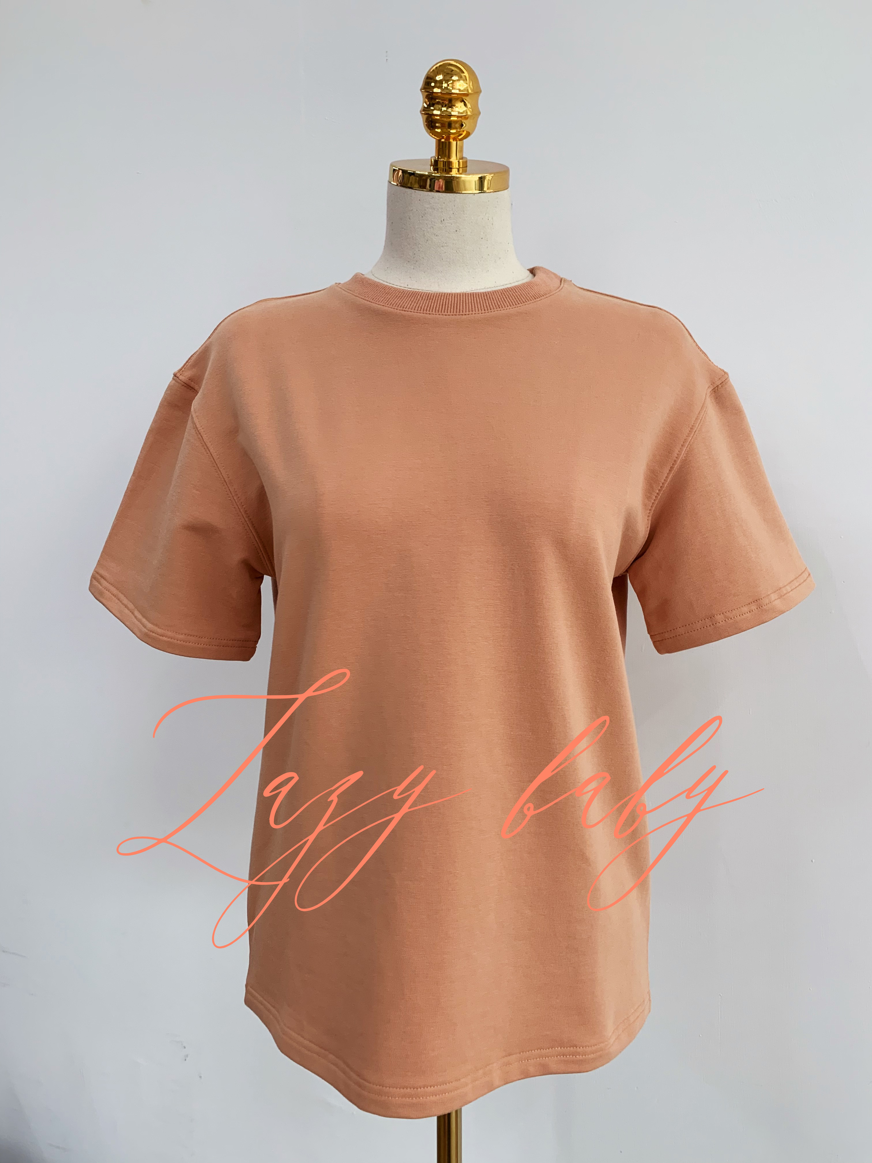 Lazy baby 彈性圓領棉T