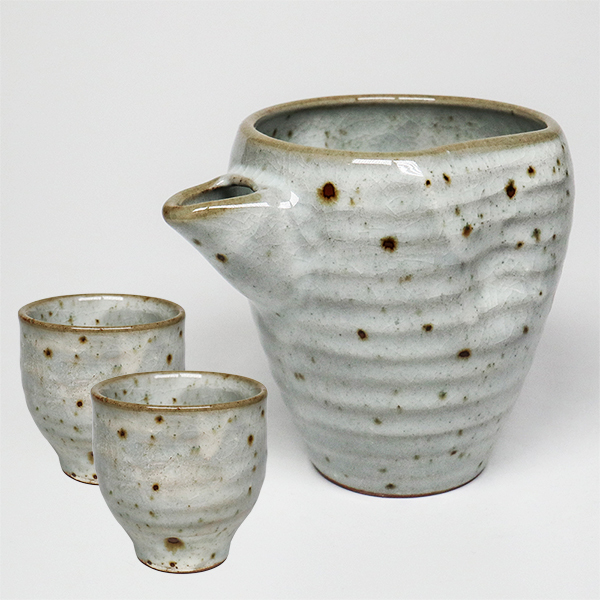 【美濃燒】粉引青磁 冷酒器組