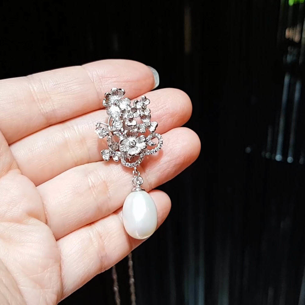 【雅紅珠寶】天然珍珠項鍊-925銀飾-似玉如花-N0232