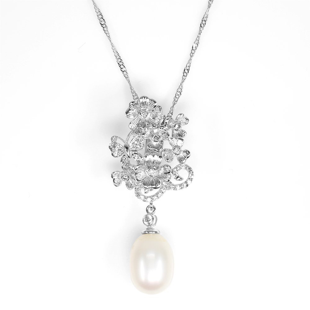 【雅紅珠寶】天然珍珠項鍊-925銀飾-似玉如花-N0232