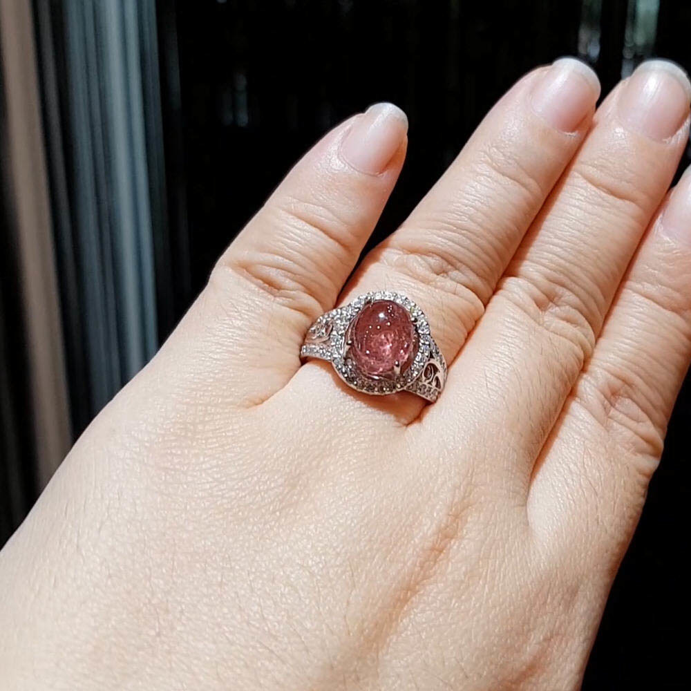 【雅紅珠寶】天然碧璽戒指-925純銀飾-秀外慧中-R0345