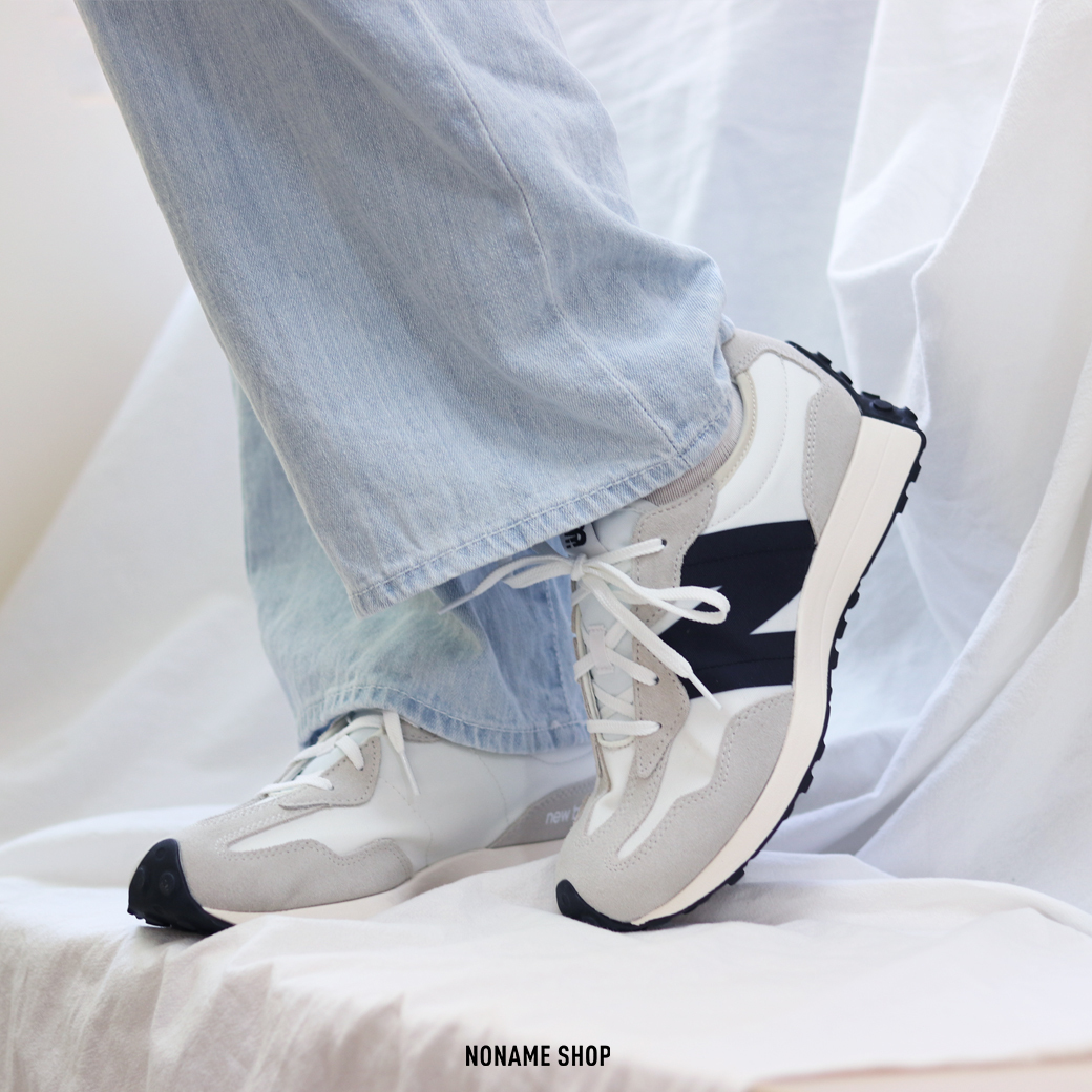 NEW BALANCE NB327 327 大N 復古 厚底 海鹽白黑 (GS/大童)