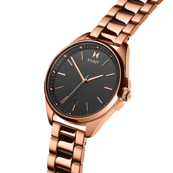 萬年鐘錶 - MVMT 美國潮牌腕錶  極簡約玫瑰金黑面女錶  28000004-D  錶徑36MM