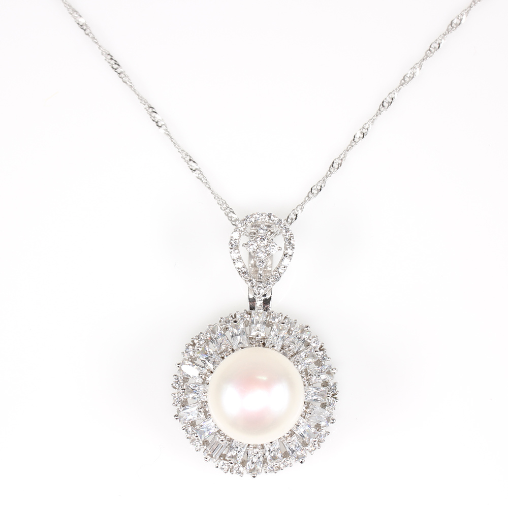 【雅紅珠寶】天然珍珠項鍊-925銀飾-高貴優雅-N0202