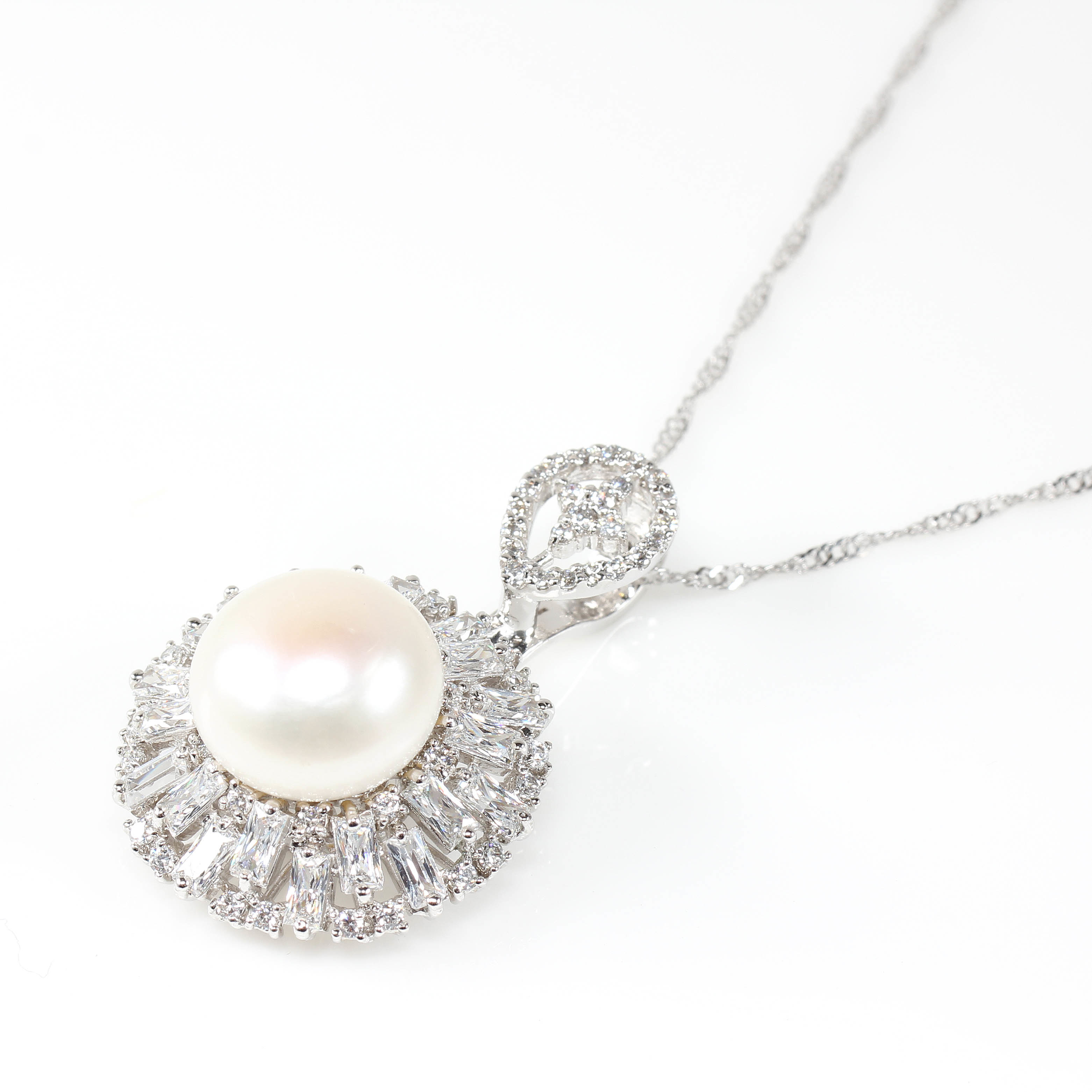 【雅紅珠寶】天然珍珠項鍊-925銀飾-高貴優雅-N0202