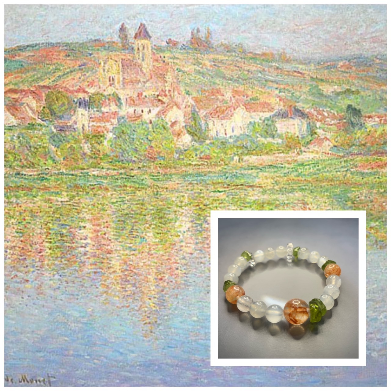 世界名畫系列_莫內維特尼的塞納河丨芒種丨六月誕生石