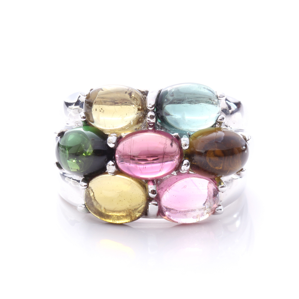 【雅紅珠寶】天然碧璽戒指-925銀飾-繽紛彩紅-R0284