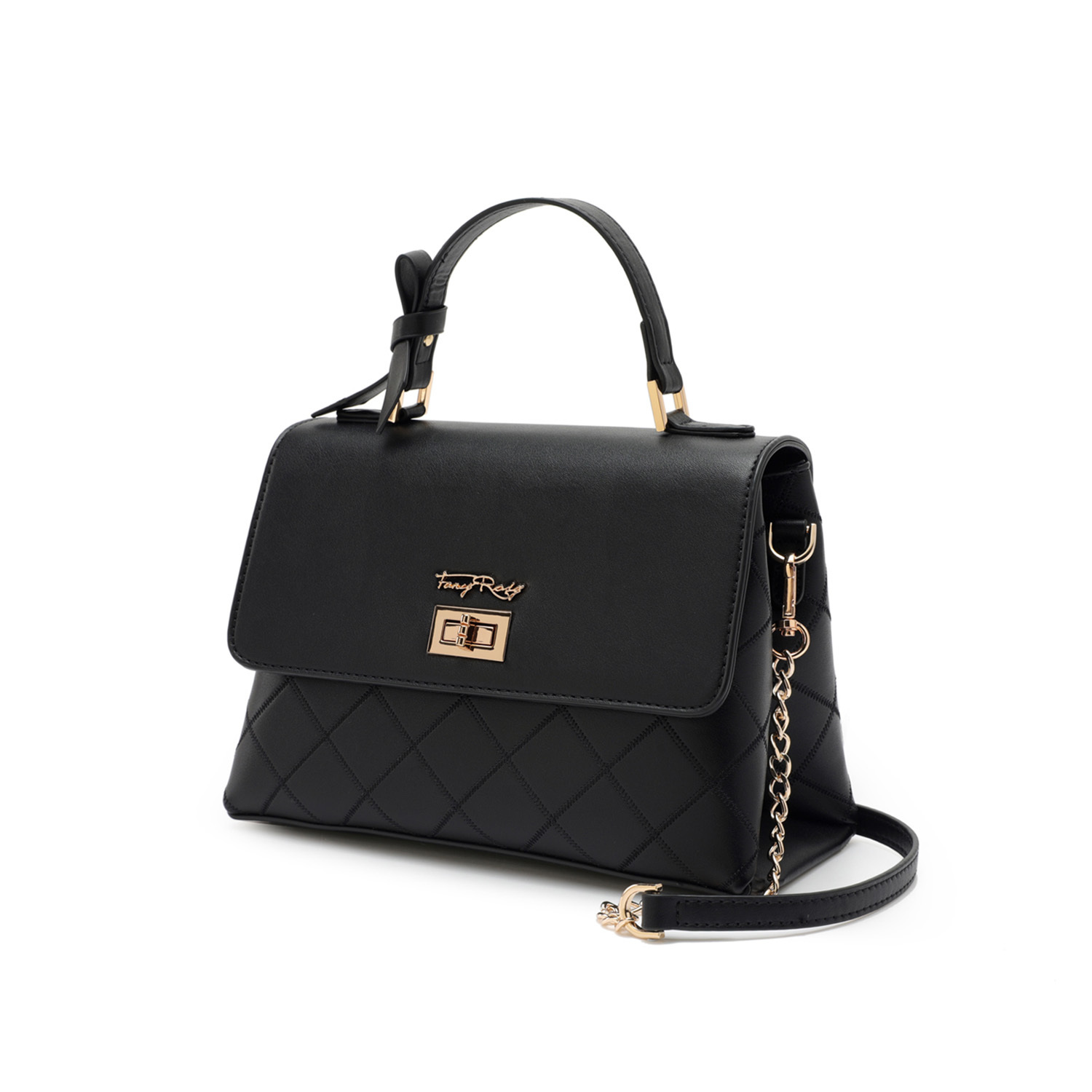 Fancy Bow Bow Quilted Top Handle Shoulder Bag