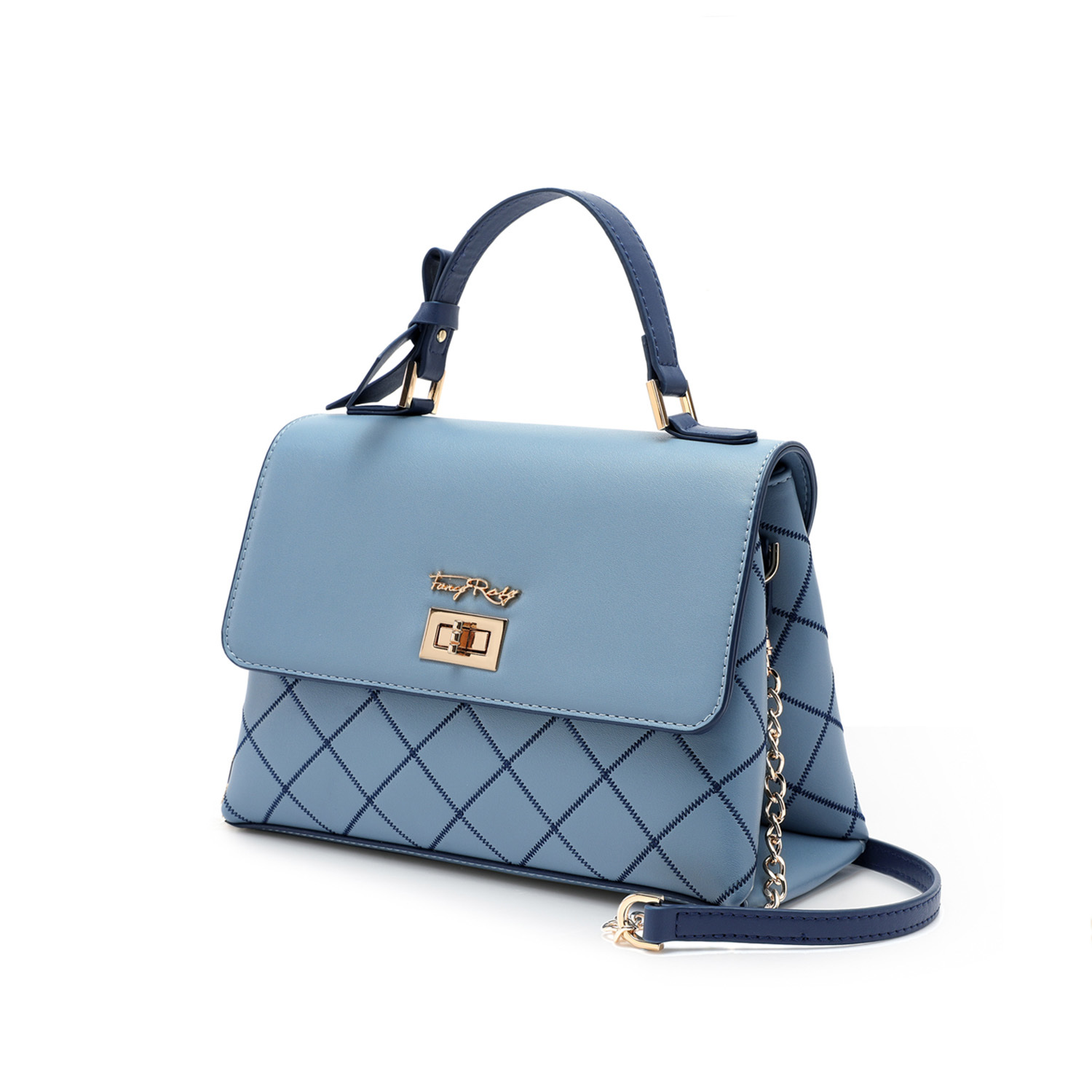 Fancy Bow Bow Quilted Top Handle Shoulder Bag