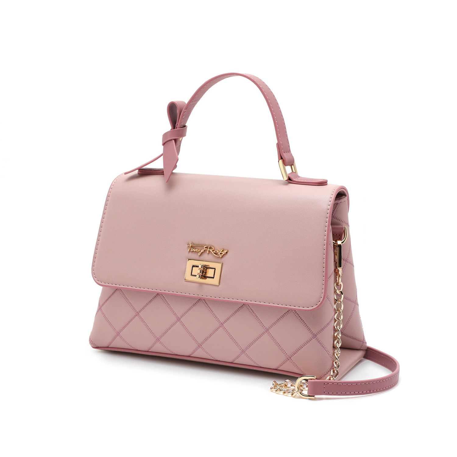 Fancy Bow Bow Quilted Top Handle Shoulder Bag