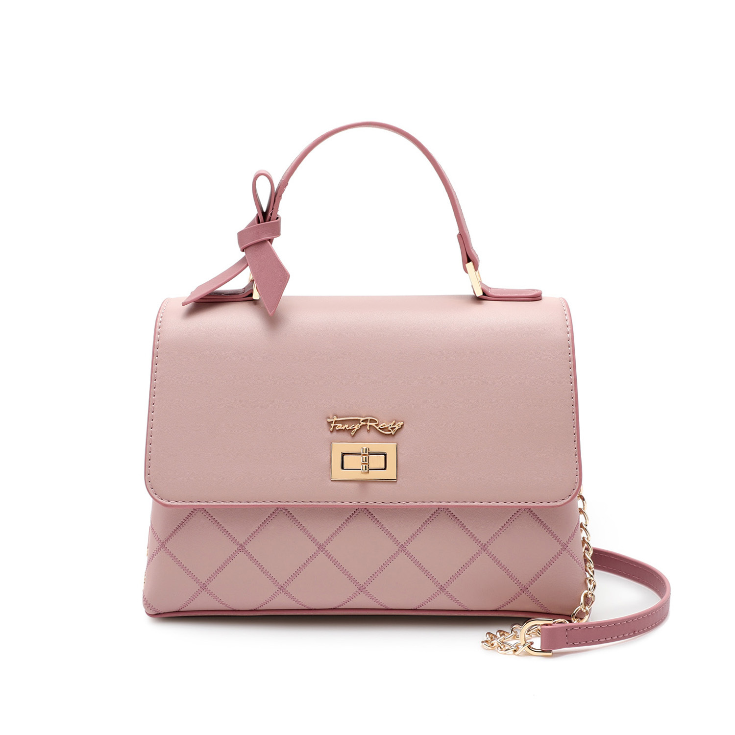 Fancy Bow Bow Quilted Top Handle Shoulder Bag
