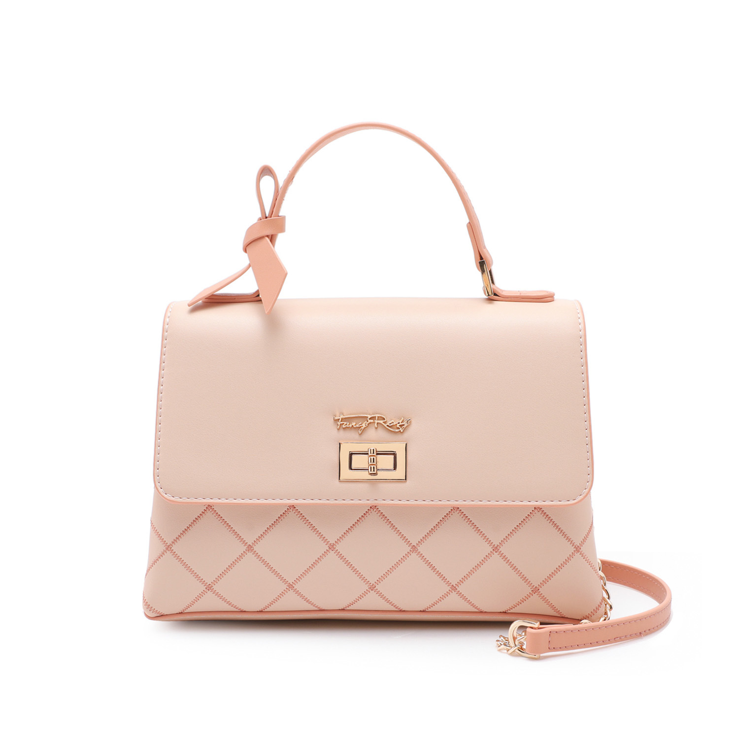 Fancy Bow Bow Quilted Top Handle Shoulder Bag