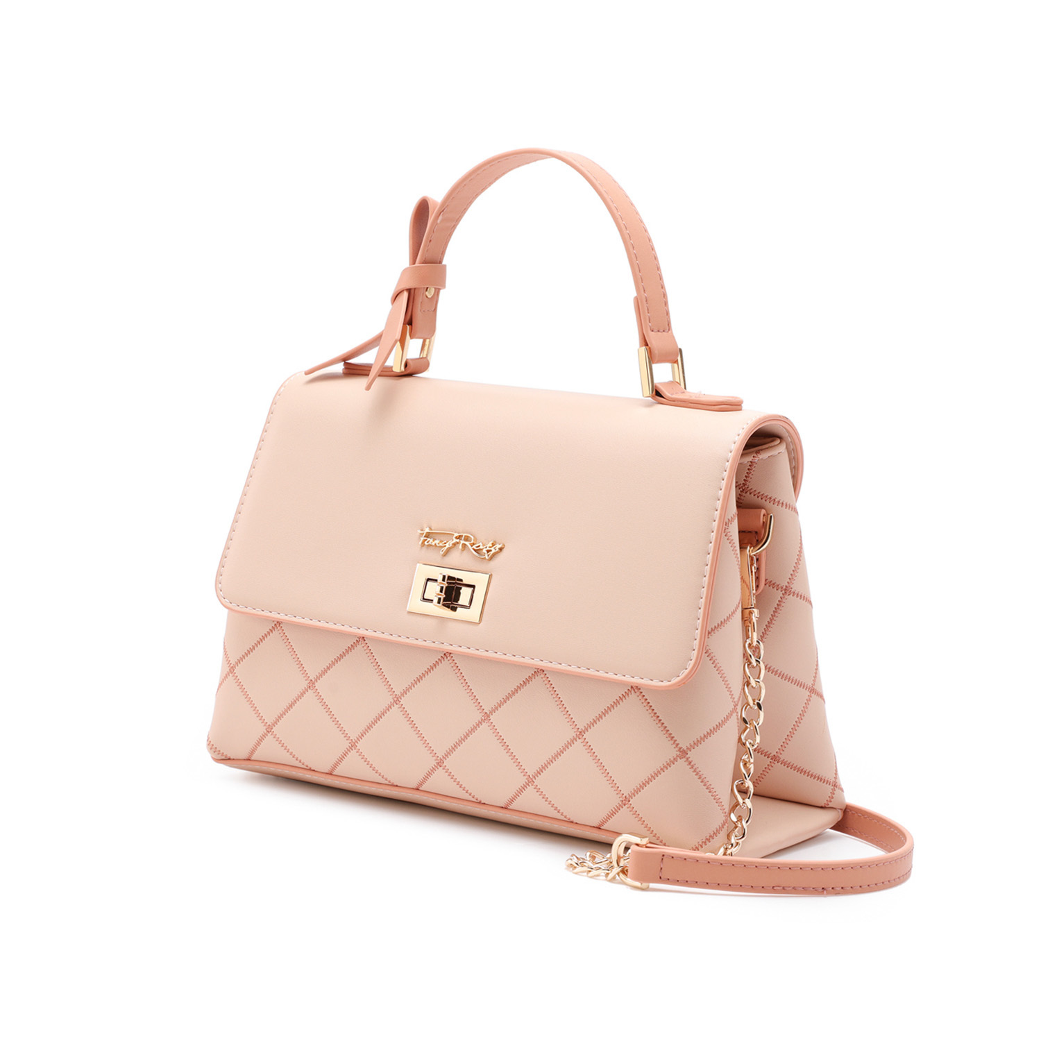 Fancy Bow Bow Quilted Top Handle Shoulder Bag