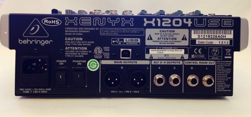 Behringer 德國 耳朵牌 Behringer XENYX X1204USB 8軌 數位效果混音器 公司貨保固 第 4 張圖片｜三峽錄音 / 音響