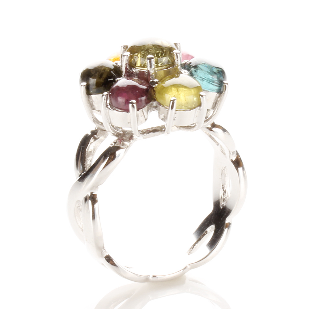 【雅紅珠寶】天然碧璽戒指-925銀飾-水碧山青-R0291