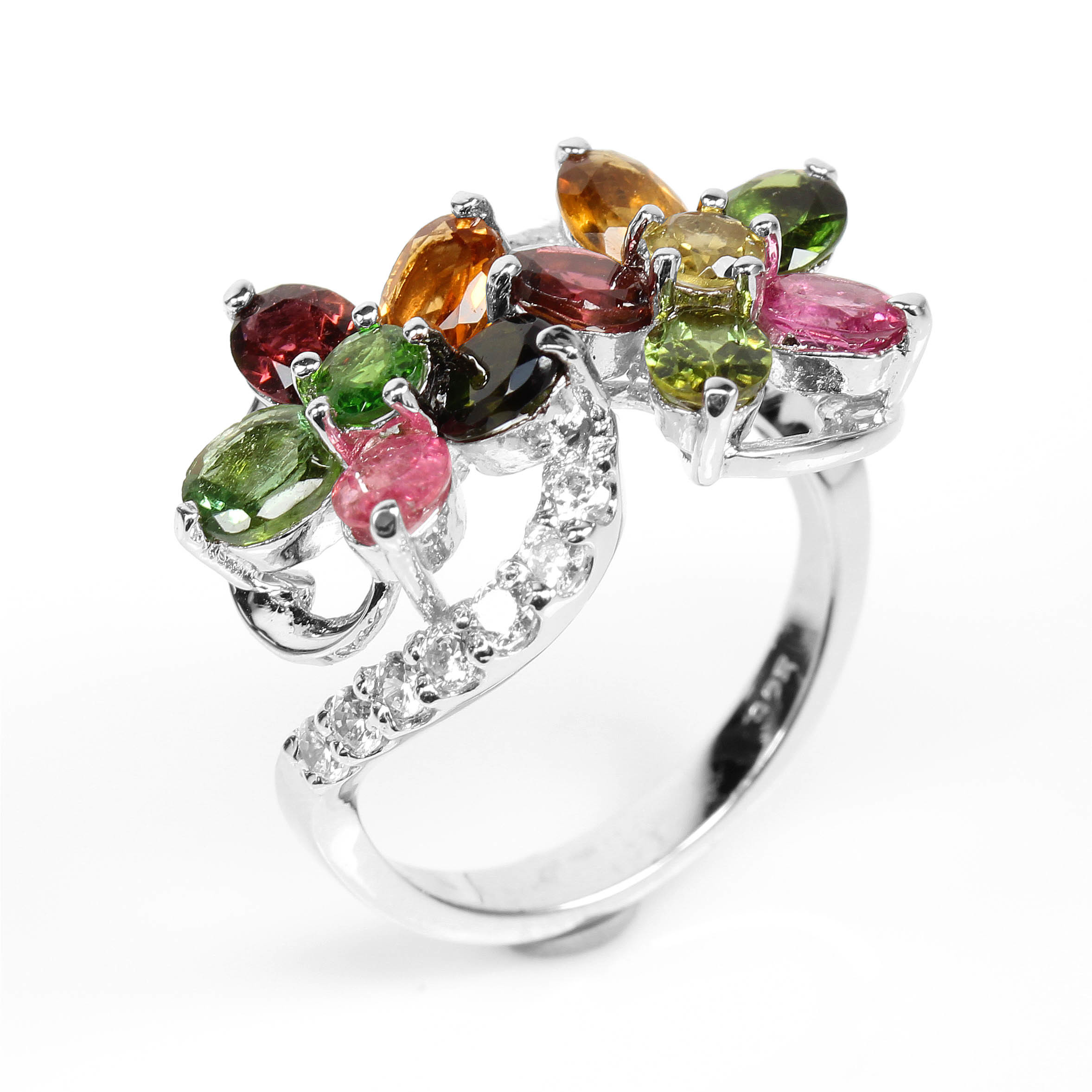 【雅紅珠寶】天然碧璽戒指-925銀飾-沂水春風-R0375