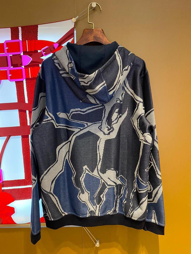 Men’s jacket in deep blue with pattern