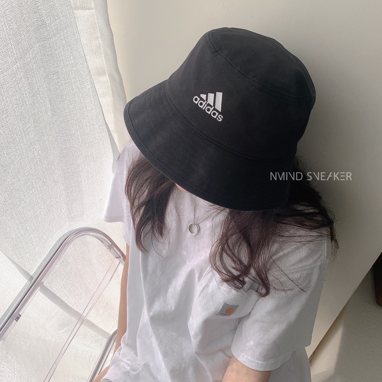 Adidas 棉質漁夫帽 黑(H36810)/白(H36811)