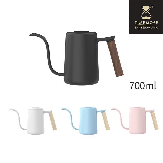 【TIMEMORE】泰摩 魚YOUTH手沖咖啡壺 木紋手把  (藍｜白｜黑)