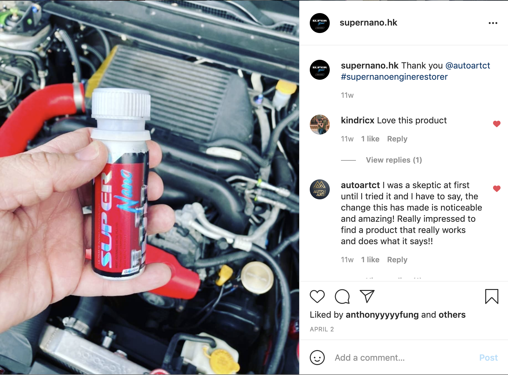 super nano engine restorer testimonial