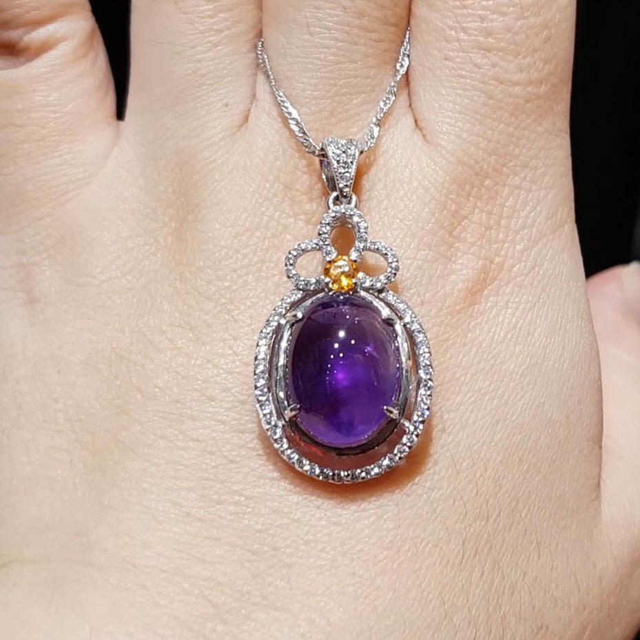 【雅紅珠寶】天然紫水晶項鍊-文如春華-925銀飾-N0262