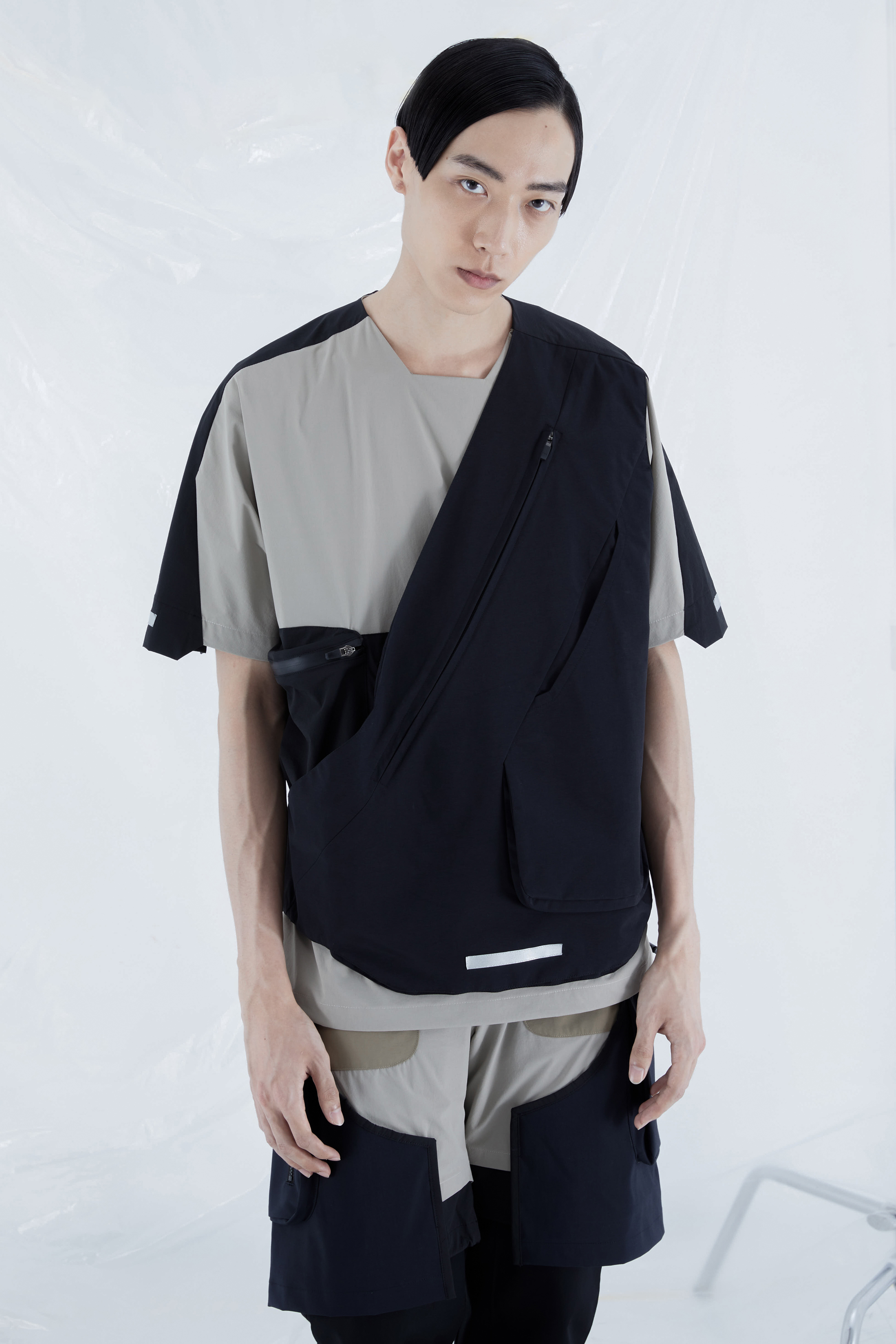 側大袋上衣 - 卡其