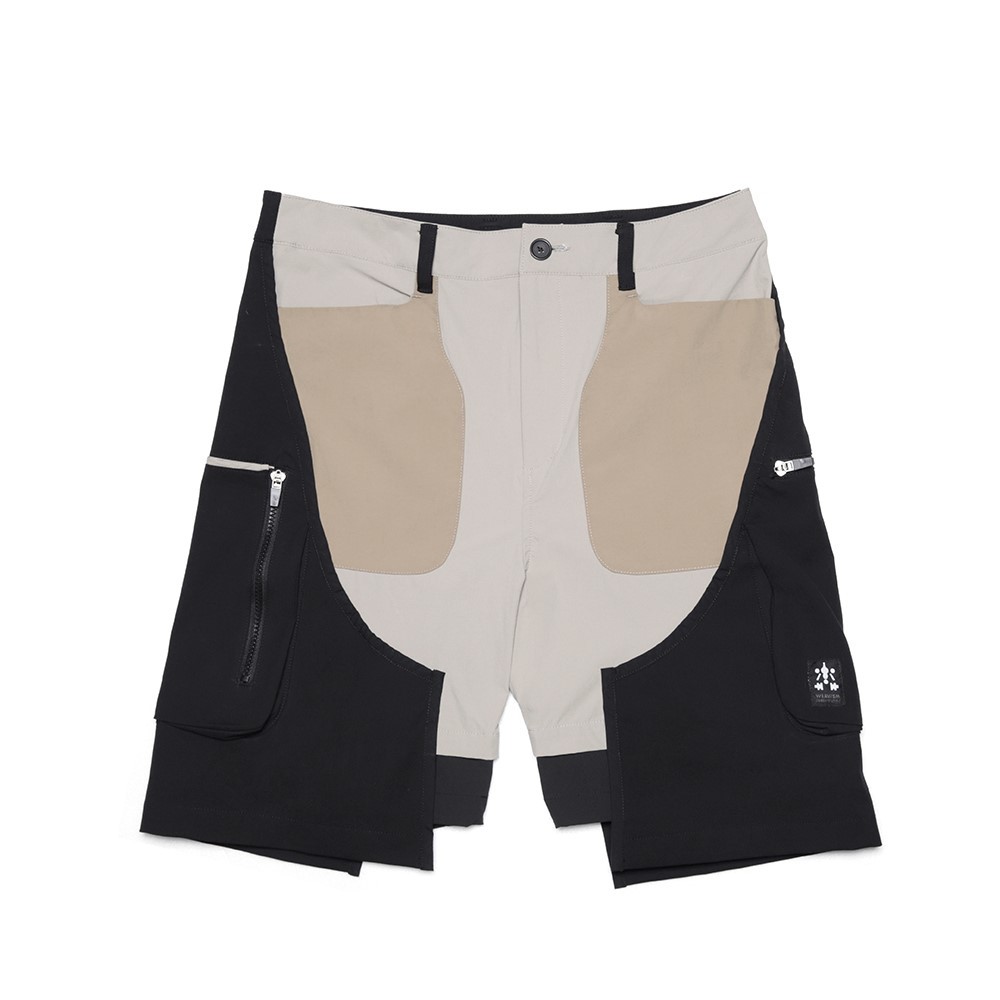 側活片短褲 - 卡其