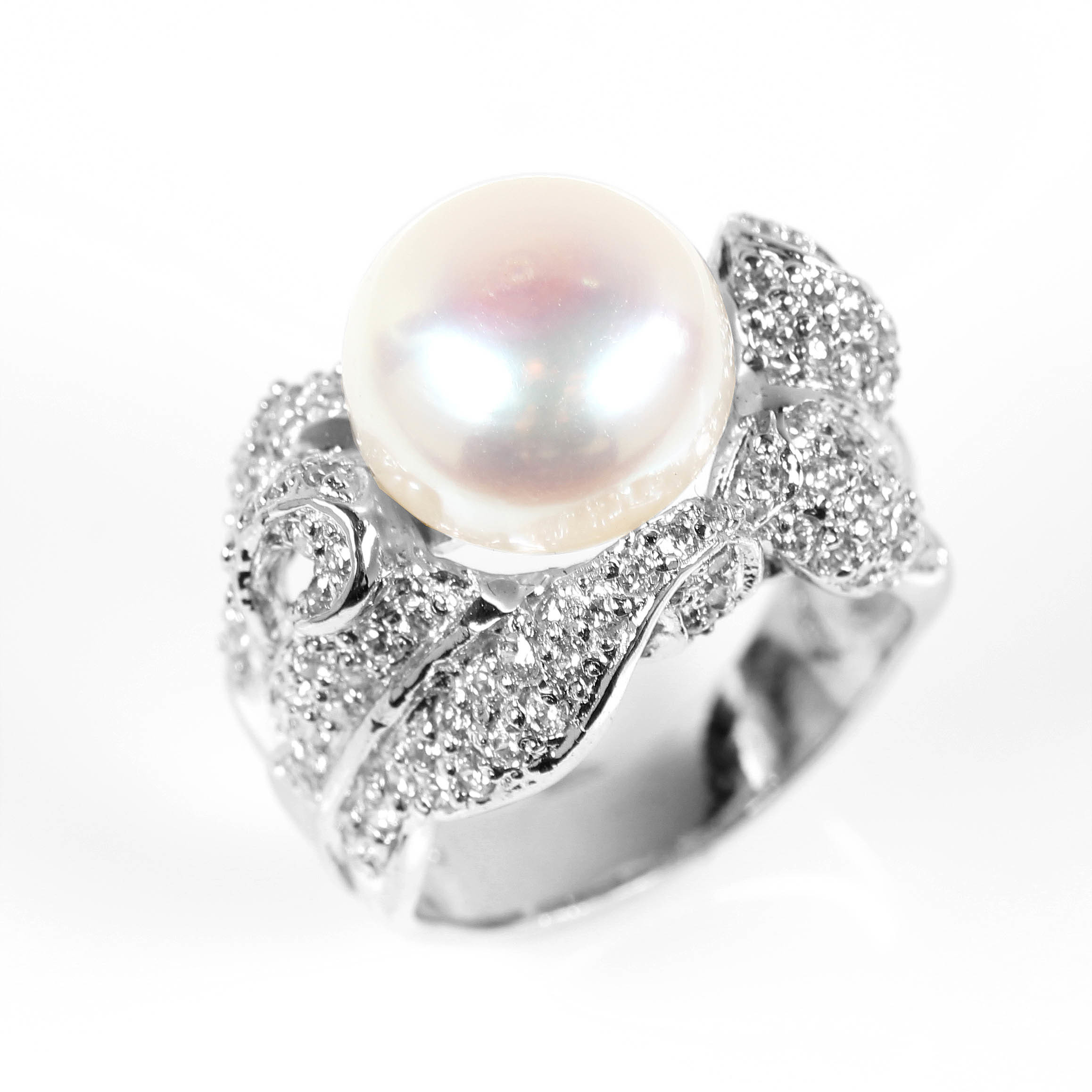 【雅紅珠寶】天然珍珠戒指-925銀飾-初發芙蓉-R0354