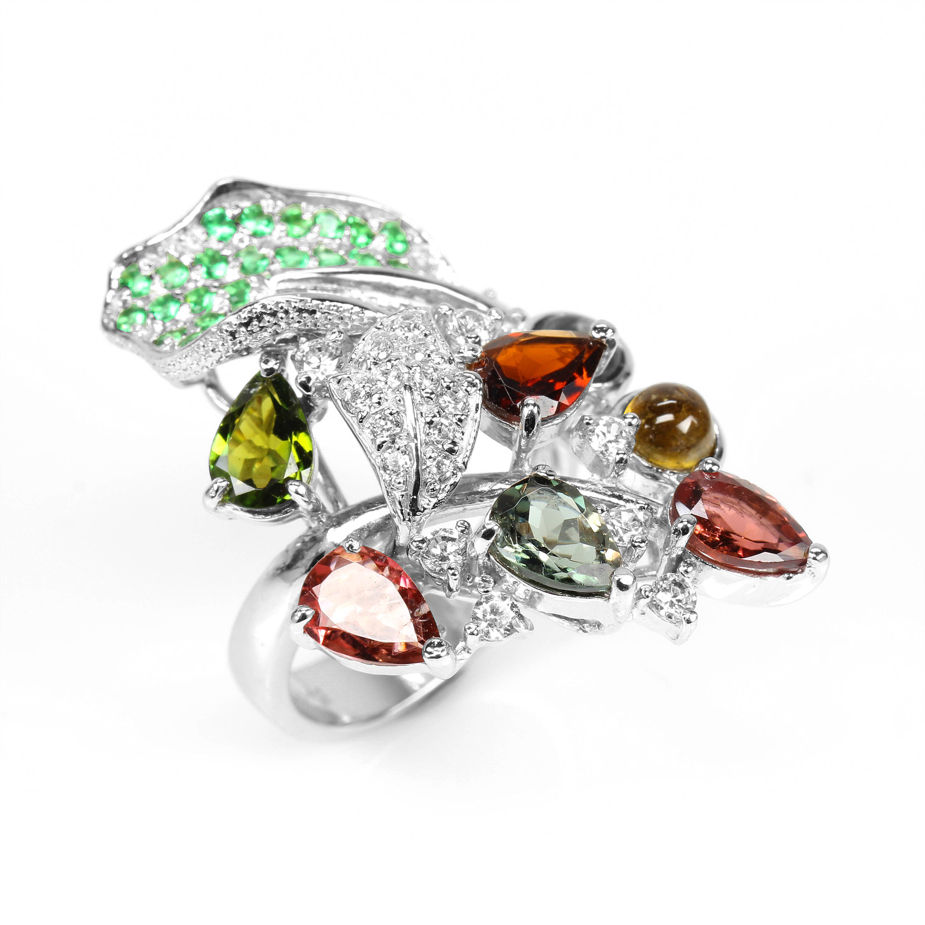 【雅紅珠寶】天然碧璽戒指-925銀飾-樂山愛水-R0378