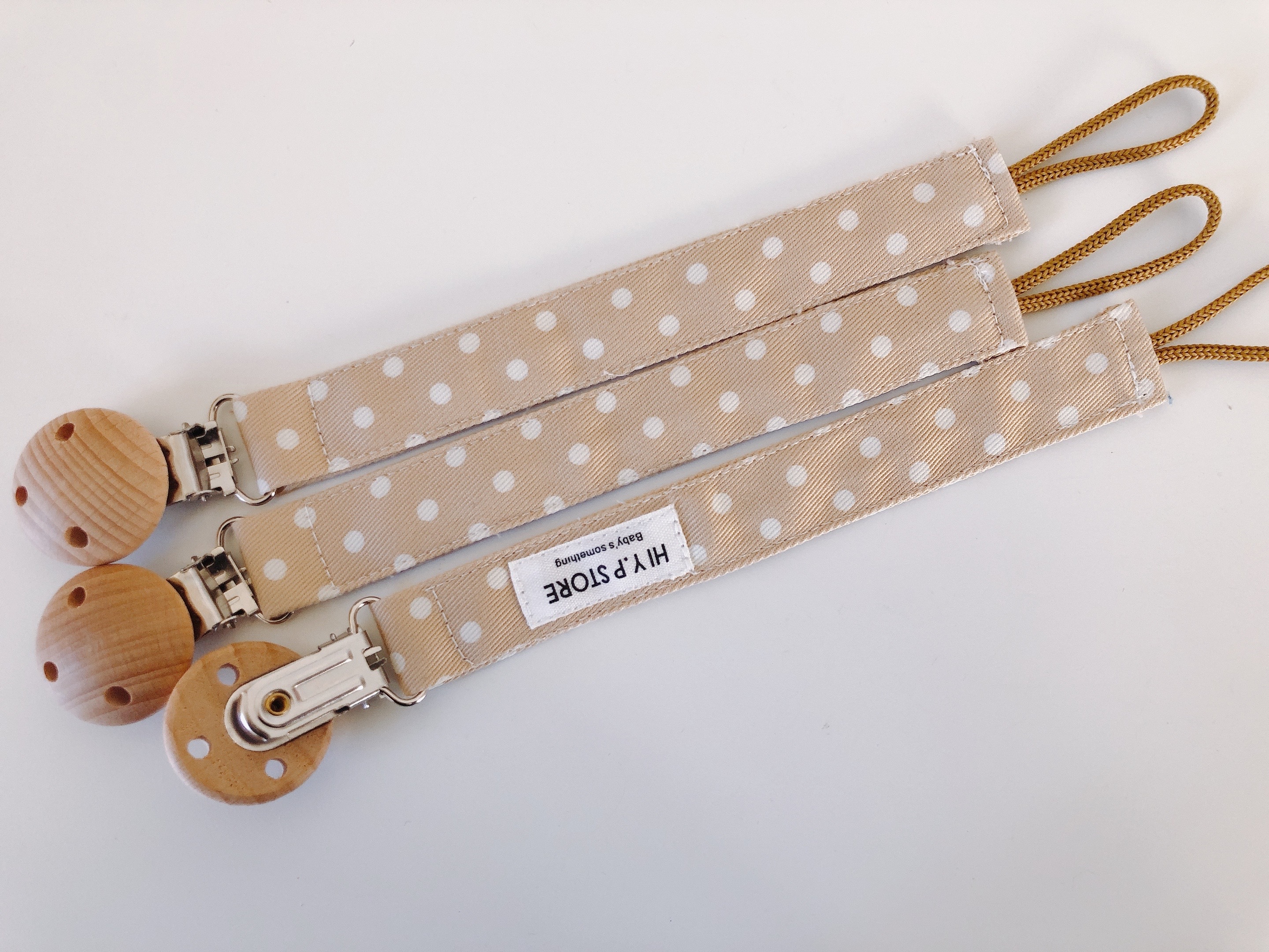 Hi Y.P store-櫸木夾-卡其波點