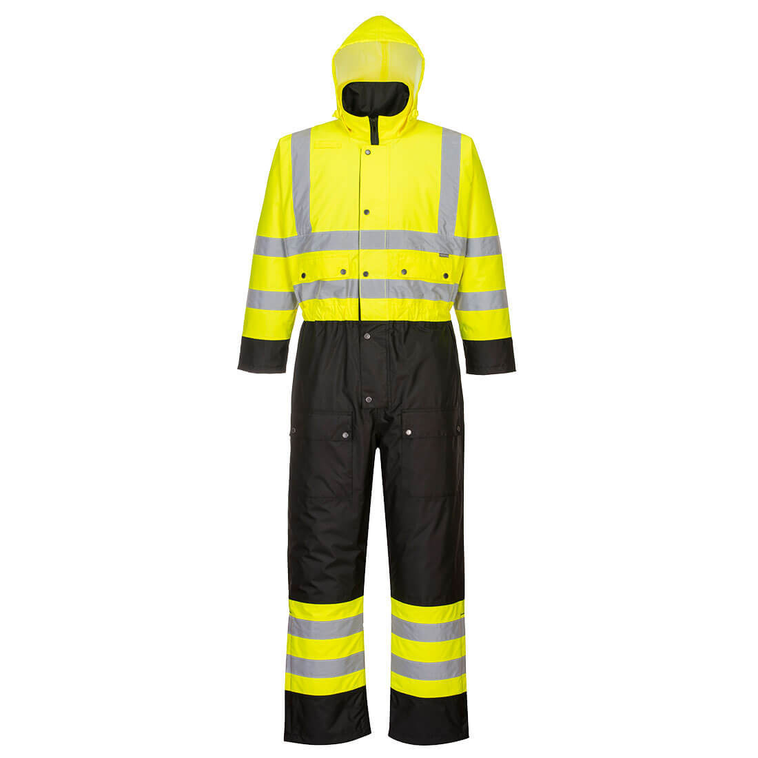 S485 - Hi-Vis 連身工作服 - 有襯裡 黃色/黑色