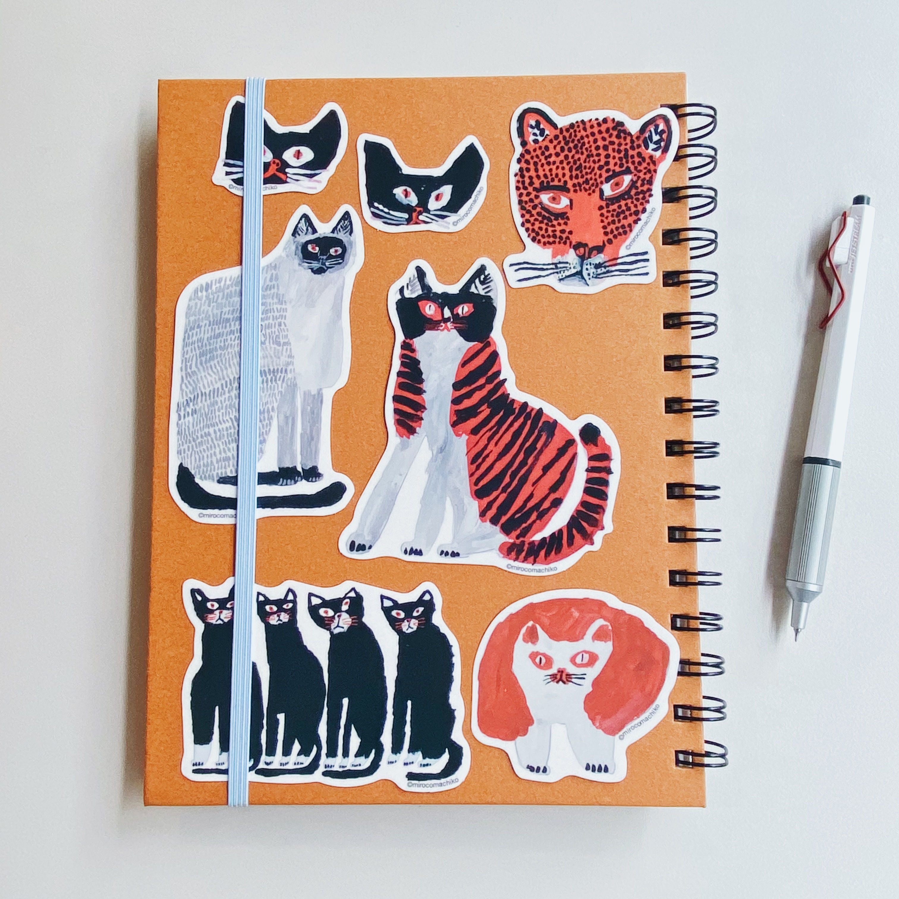 mirocomachiko_貓咪 7入防水貼紙包  ｜日本Greeting Life