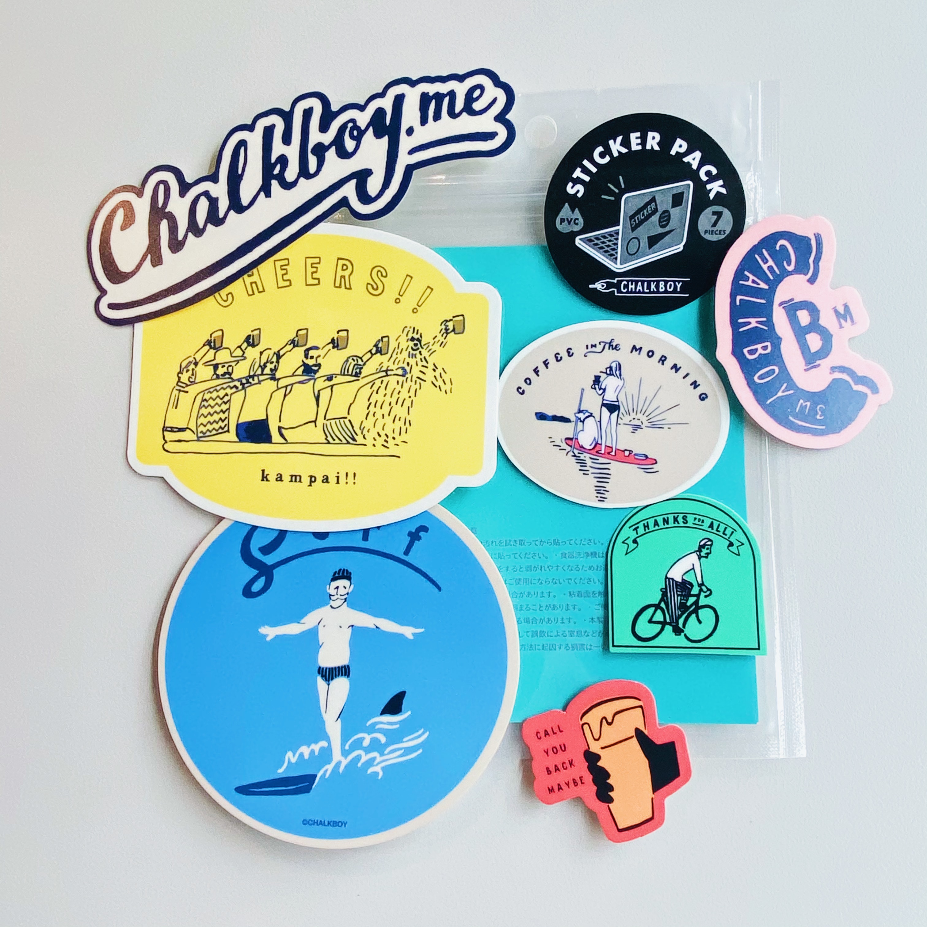 CHALKBOY_play 7入防水貼紙包  ｜日本Greeting Life