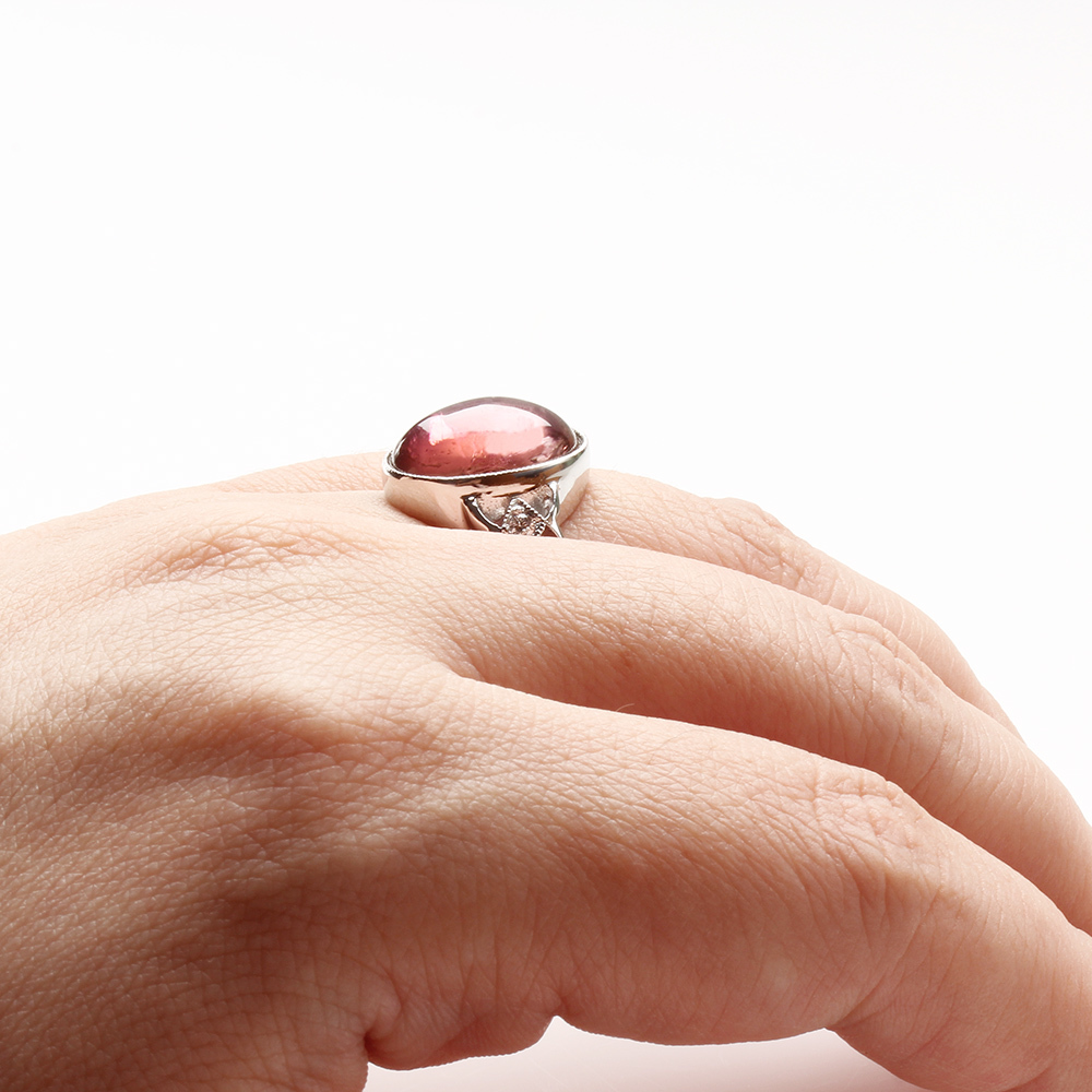 【雅紅珠寶】天然紅碧璽戒指-925銀飾-朱樓翠閣-R0300