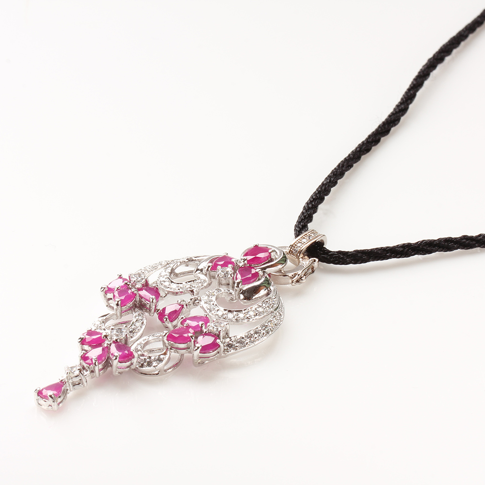 【雅紅珠寶】天然紅寶石項鍊-925銀飾-水月觀音-N0212