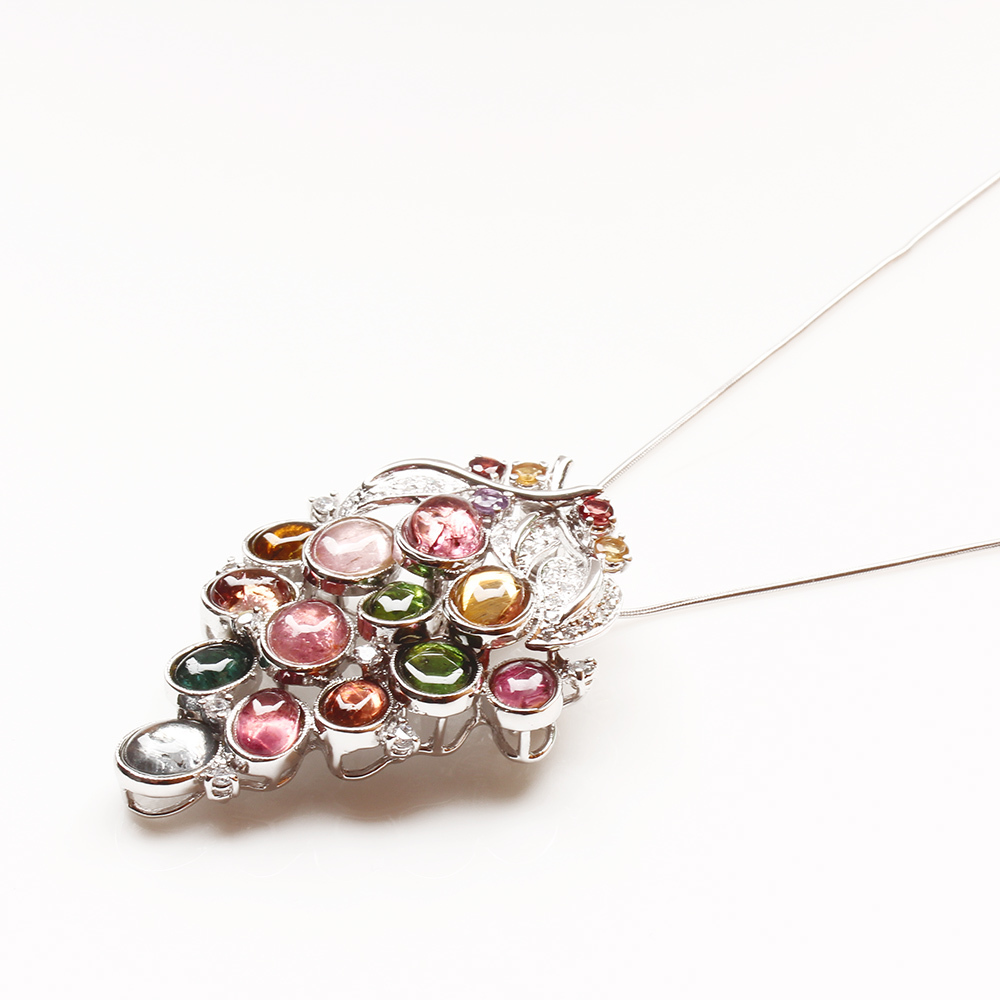 【雅紅珠寶】天然碧璽項鍊-925銀飾-瓜瓞綿綿-N0213