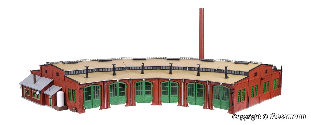 Vollmer 45758 H0 Roundhouse with door lok mechanism, six track