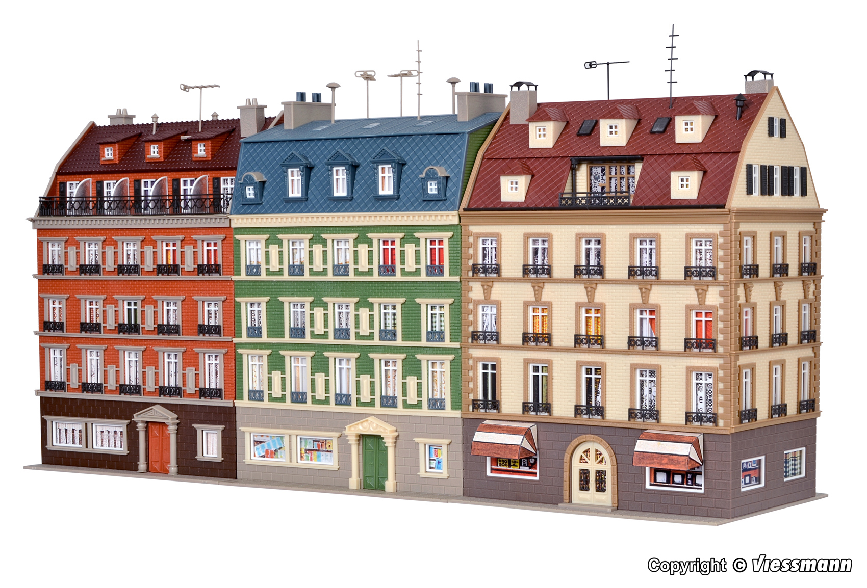 Vollmer 43780 HO scale, Block of houses, 3 buildings