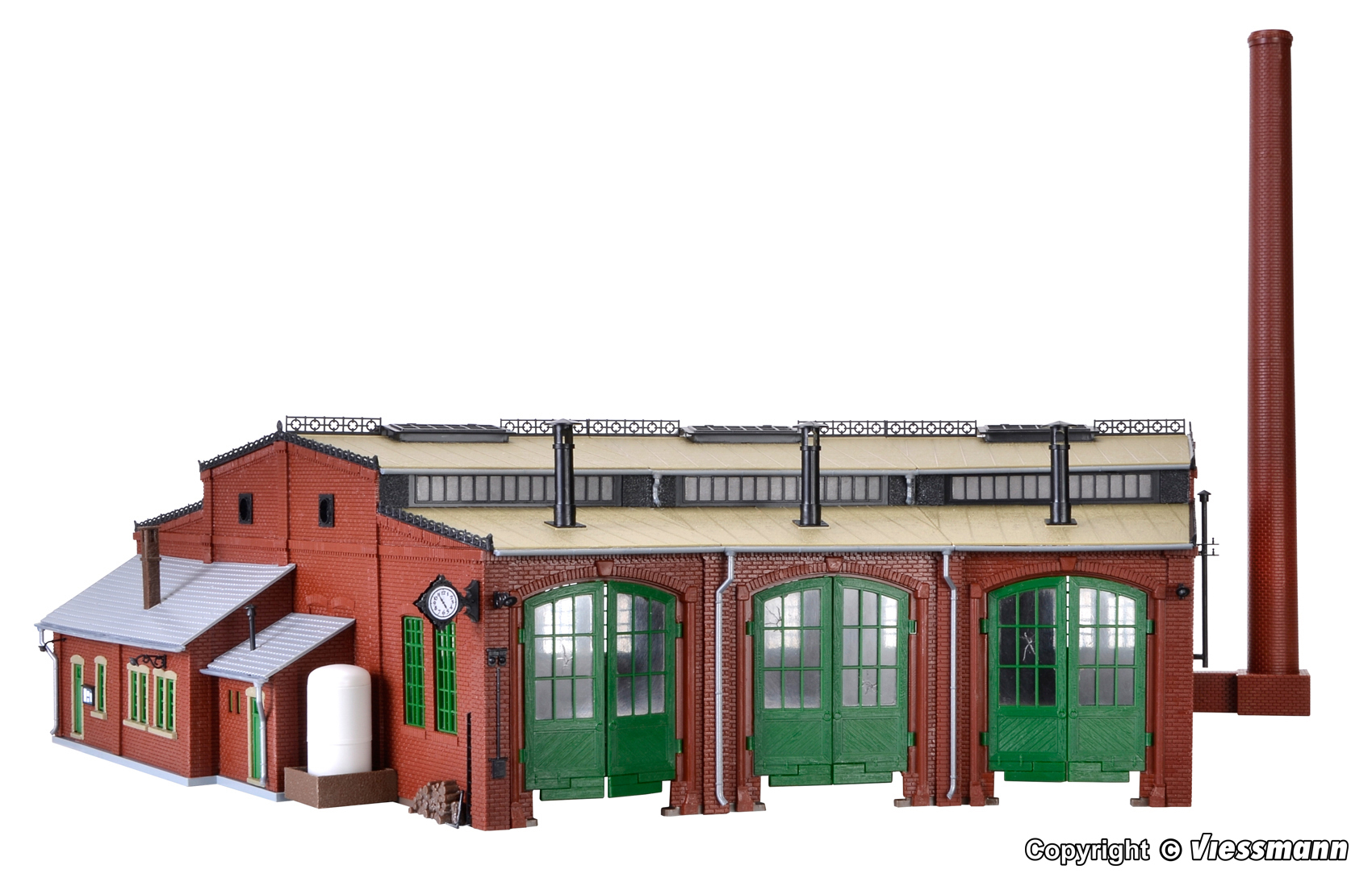 Vollmer 45754 H0 Roundhouse with door lock mechanism, three track, functional kit