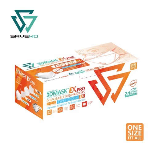 救世超立體口罩 SAVEWO 3DMASK EXTREME PRO「FFP3 + KF99 + ASTM LEVEL3 certified 」(15片獨立包裝/盒)