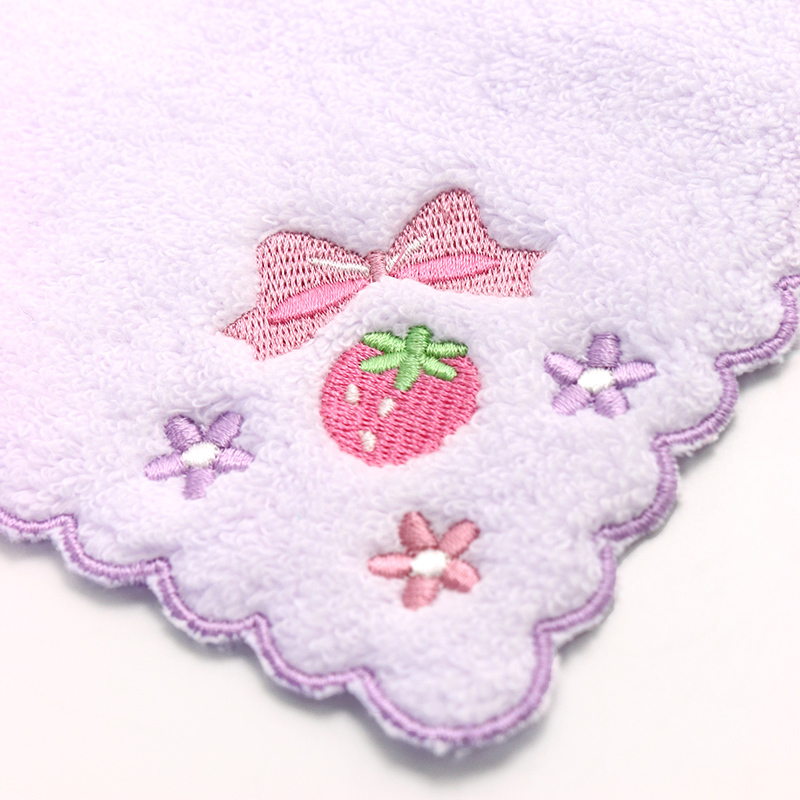 【日本Mother Garden】小方巾-包邊剌繡 美妝 紫