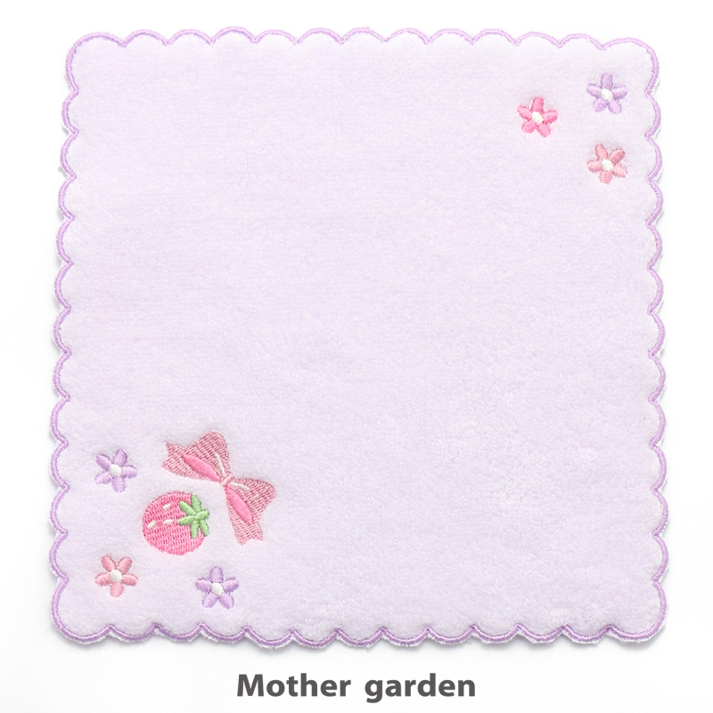 【日本Mother Garden】小方巾-包邊剌繡 美妝 紫