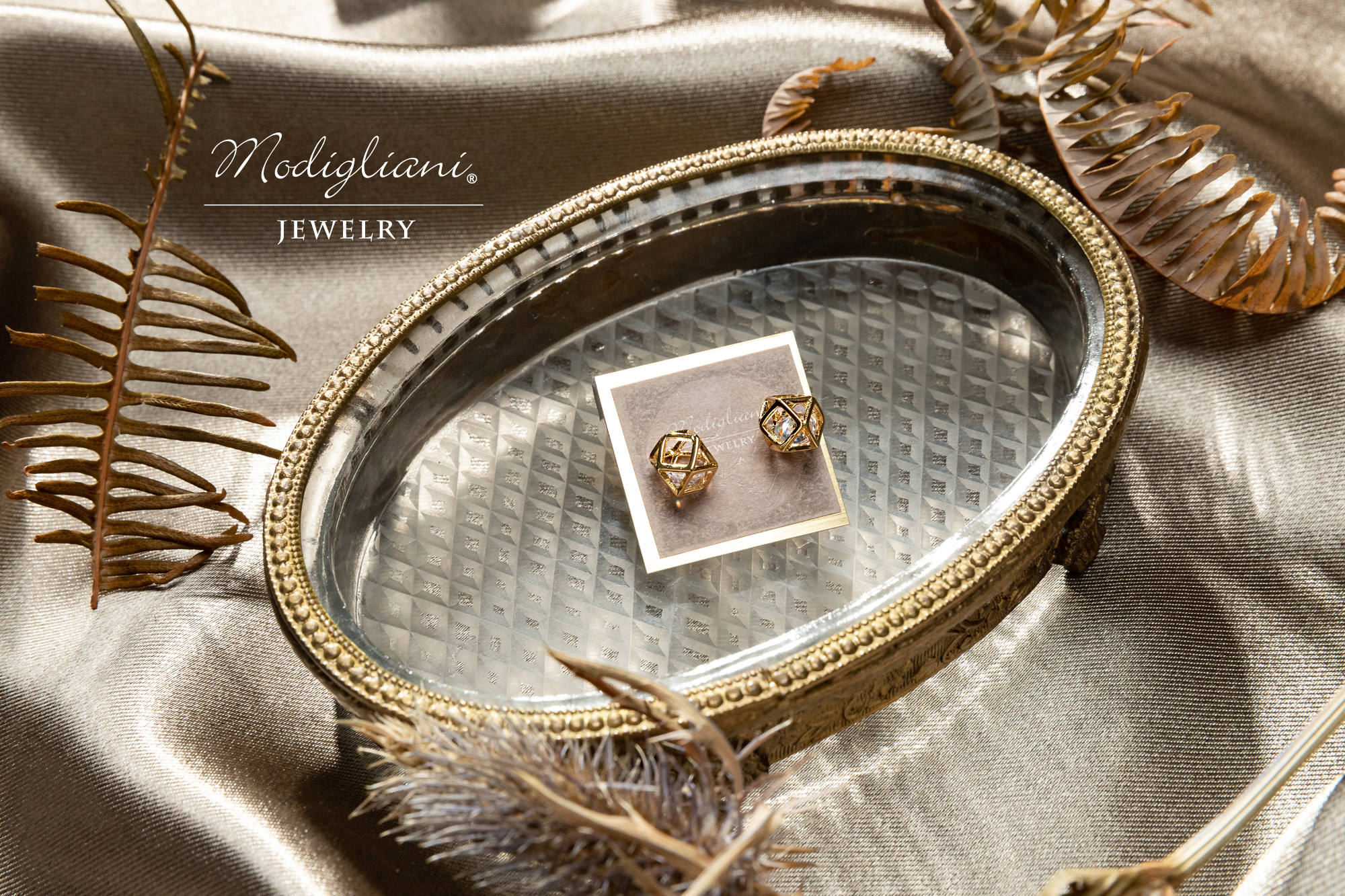 18KGP 情人的鑽石耳環