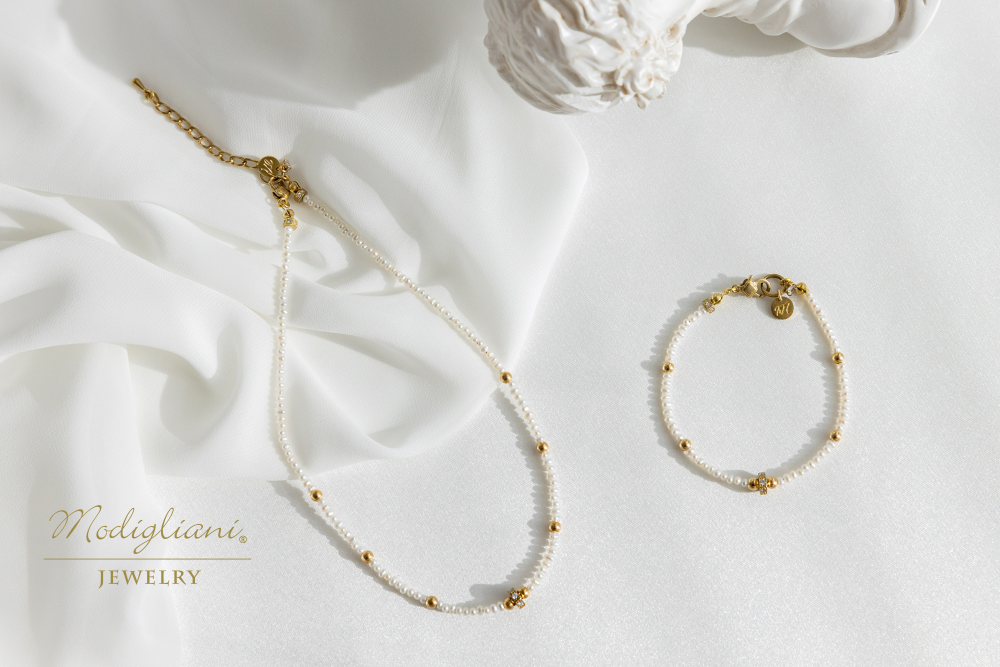 黃銅飾品,黃銅,簡約,百搭,天然珍珠,項鍊,頸鍊,鋯石,珍珠