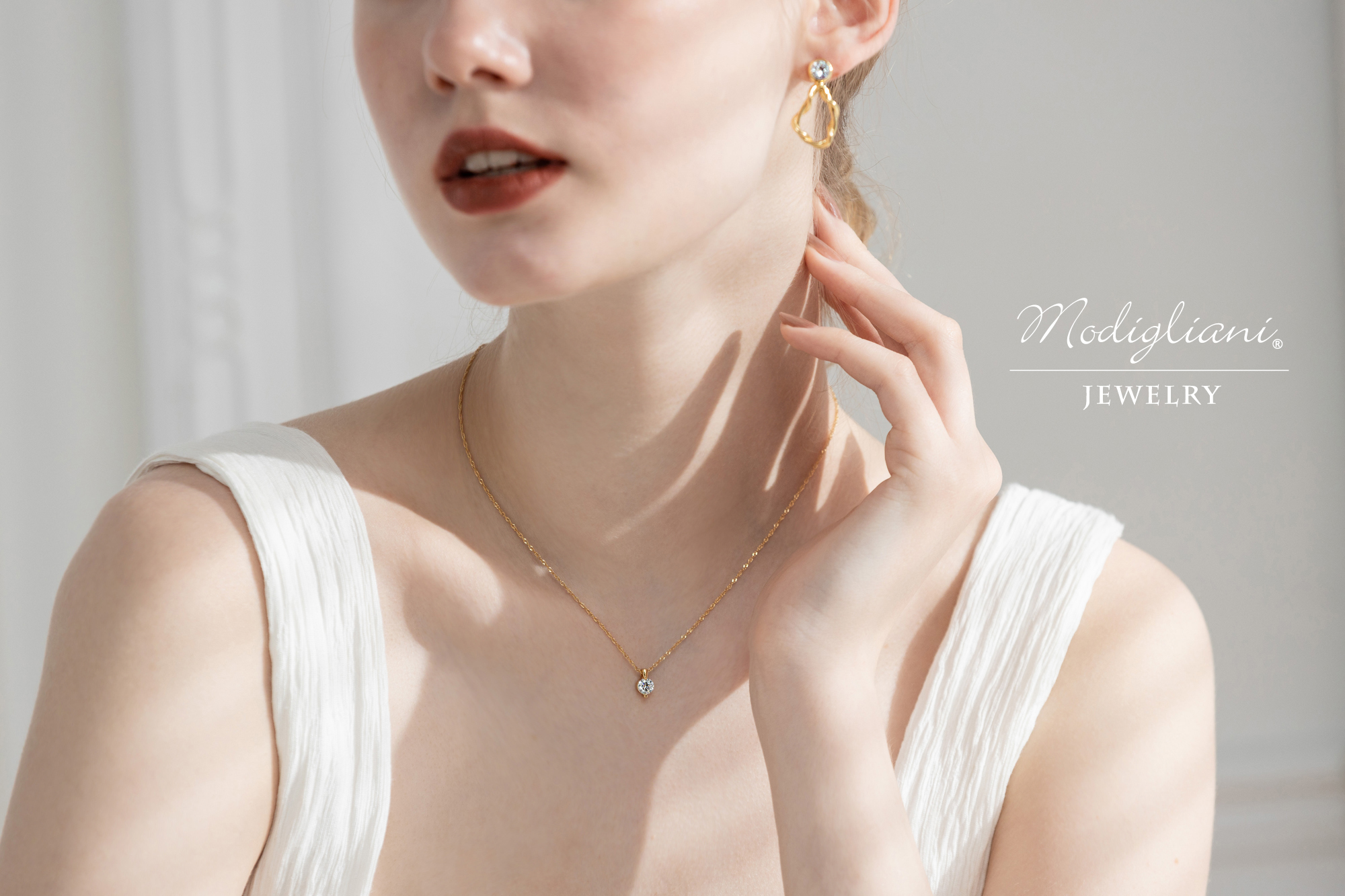 黃銅飾品,黃銅,簡約,百搭,圓鑽,項鍊,18K金,鋯石,鎖骨項鍊